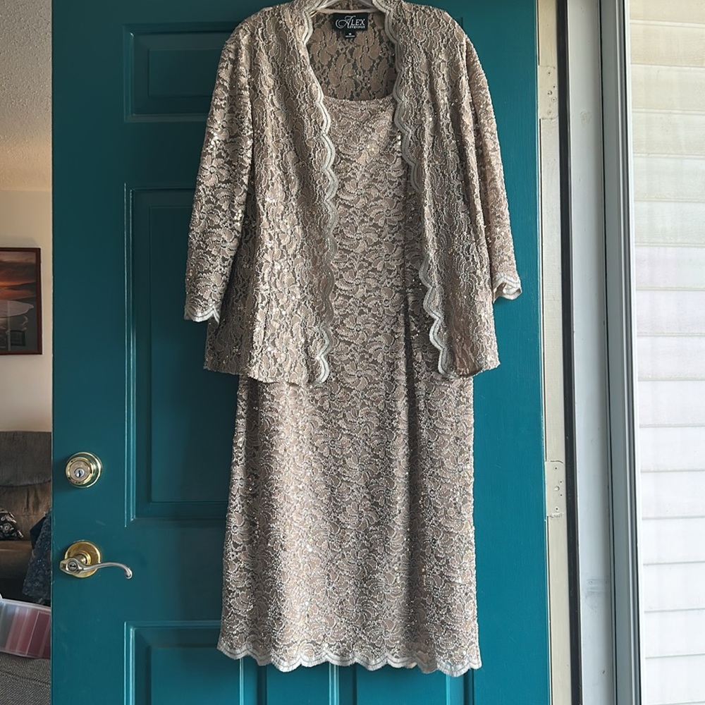 Elegant Lace Dress and Jacket Set